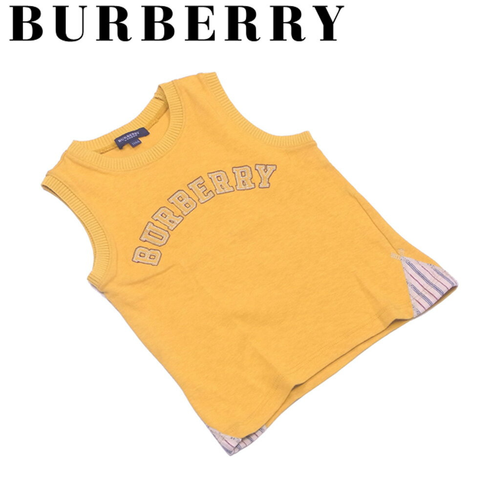 【スプリングセール30％OFF】バーバリー BURBERRY タンクトップ トップス ボーイズ メンズ ♯110A ベージュ オレンジ系 コットン綿100%(編ミ立テ部分)コットン綿50%アクリル50% 【バーバリー】 T4729 【中古】