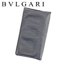 【春の大感謝祭 30％OFF】ブルガリ 長財布 ファスナー付き 長財布 ブラック レザー BVLGARI 【ブルガリ】 t6648s 【中古】