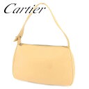 【春の大感謝祭 30％OFF】カルティエ ショルダーバッグ バック ワンショルダー マストライン ベージュ レザー Cartier 【カルティエ】 t6661s 【中古】