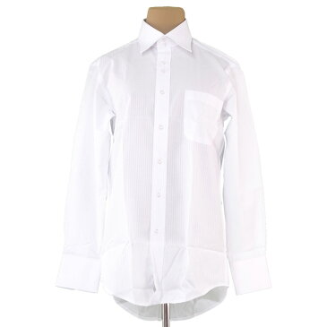 【中古】 ワイシャツ 形態安定 シャツ ホワイト 白 シャドウストライプ クラブマンチェスター 男性 女性 ブランド 送料無料 おしゃれ t5672d