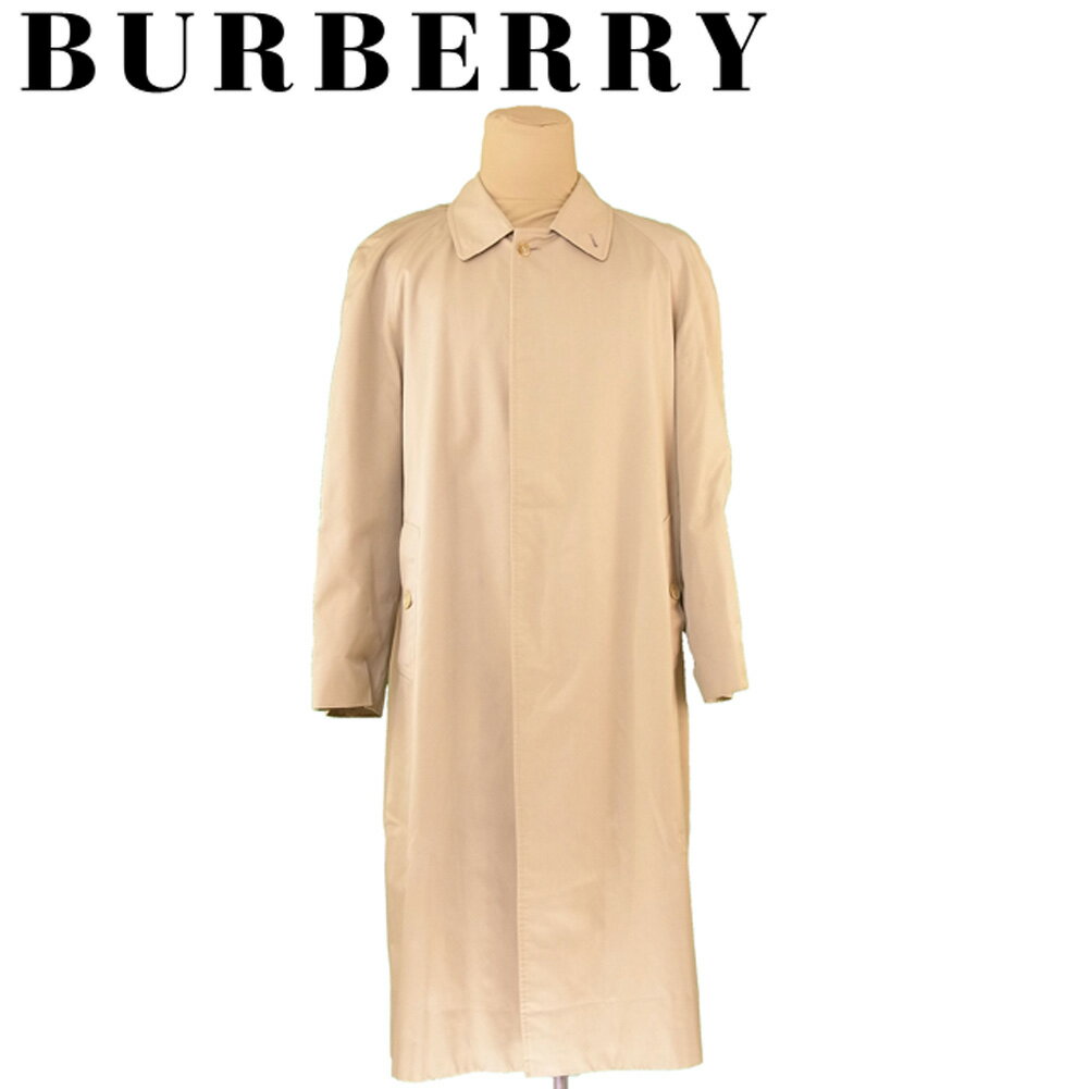 【冬のTHEセール 30%OFF】バーバリー BURBERRY コート シングル ロング メンズ ♯40サイズ ベージュ コットンCO 51%ポリエステルPL 49%(裏地)ポリエステルPL 50%コットンCO 50% 【バーバリー】 T5936 【中古】