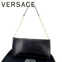 【スプリングセール】ヴェルサーチ ショルダーバッグ バック ワンショルダー メデューサ ブラック ゴールド レザー VERSACE バッグ バック 肩掛け 収納...