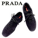 【春の大感謝祭 30％OFF】プラダ スニーカー 靴 シューズ #35 ブラック スエード PRADA 【プラダ】 t6731s 【中古】