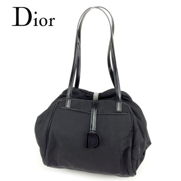 【中古】 ディオール Dior ショルダーバッグ ワンショルダー レディース メンズ 可 ブラック ナイロン×レザー 人気 セール T6736 .