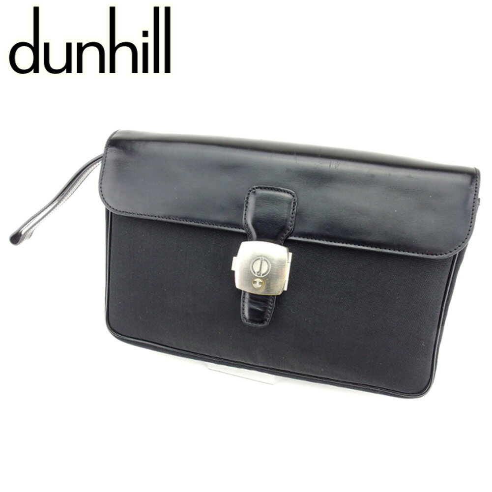 【スプリングセール30％OFF】ダンヒル クラッチバッグ バック セカンドバッグ バック ブラック ナイロン×レザー dunhill 【ダンヒル】 t6745s 【中古】