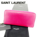 【スプリングセール】サンローラン 長財布 財布 ラウンドファスナー ロゴ ピンク ゴールド レザー SAINT LAURENT 長サイフ サイフ 収納ブランド財布 ユニセックス 小物 【サンローラン】 T6790 【中古】(4)