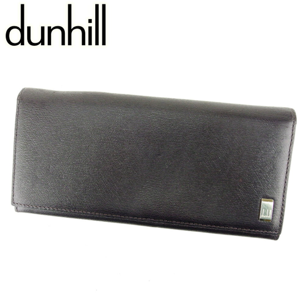 【スプリングセール30％OFF】ダンヒル 長財布 ファスナー付き 長財布 ブラック レザー dunhill 長サイフ サイフ 収納ブランド財布 ユニセックス 小物 【ダンヒル】 T6860 【中古】