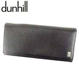 【春の大感謝祭 30％OFF】ダンヒル 長財布 ファスナー付き 長財布 ブラック レザー dunhill 【ダンヒル】 t6860s 【中古】