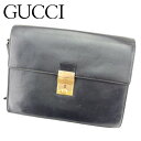 【スプリングセール30％OFF】グッチ クラッチバッグ バック セカンドバッグ バック ブラック レザー Gucci 【グッチ】 t6896s 【中古】