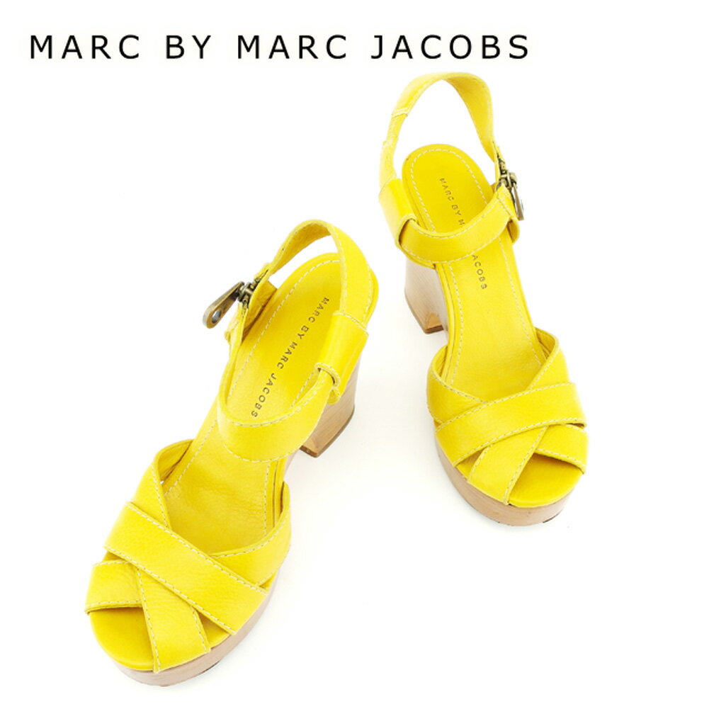 【スプリングセール30％OFF】マークバイマークジェイコブス サンダル シューズ 靴 #38サイズ イエロー レザー MARC BY MARC JACOBS 【マークバイマークジェイコブス】 t6910s 【中古】