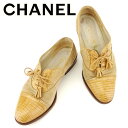 【春の大感謝祭 30％OFF】シャネル CHANEL パンプス シューズ 靴 レディース ♯36 レースアップ タッセル ベージュ ブラウン キャンバス×リザード 【シャネル】 T7007 【中古】