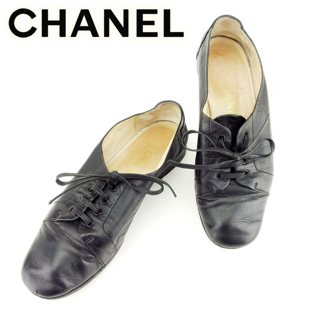 【スプリングセール30％OFF】シャネル CHANEL スニーカー シューズ 靴 レディース ♯36 ココマークステッチ ブラック レザー 【シャネル】 T7011 【中古】