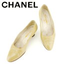 【冬のTHEセール 30%OFF】シャネル CHANEL パンプス シューズ 靴 レディース ♯6 ラウンドトゥ ベージュ レザー T7019 ブランド 【中古】