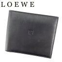 【スプリングセール30％OFF】ロエベ LOEWE 二つ折り 札入れ メンズ ブラック ラムレザー 【ロエベ】 T7113 【中古】