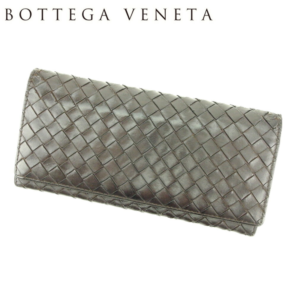 【スプリングセール30％OFF】ボッテガ ヴェネタ BOTTEGA VENETA 長札入れ 札入れ レディース メンズ 可 ブラウン レザー 【ボッテガ・ヴェネタ】 T7128 【中古】