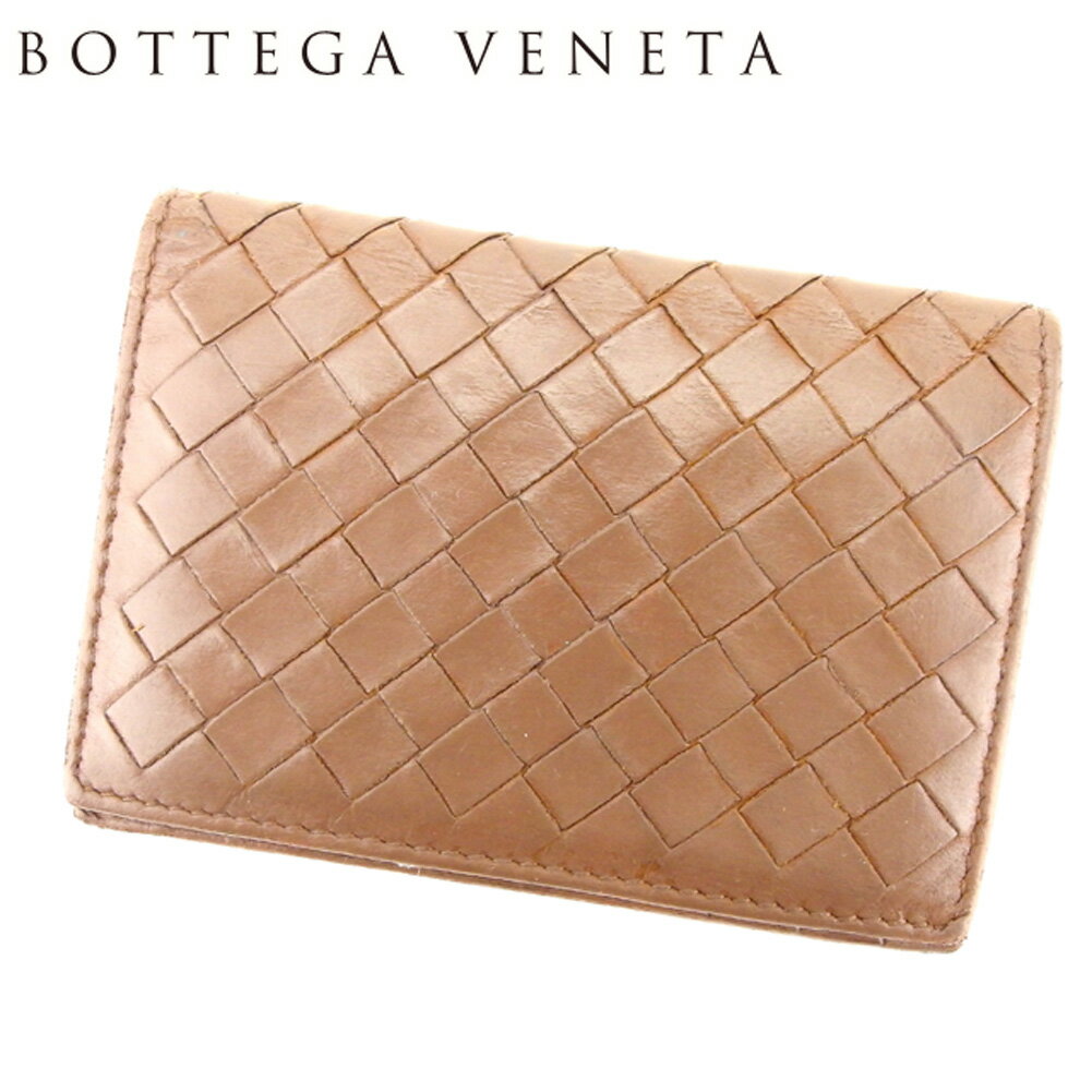 【スプリングセール30％OFF】ボッテガ ヴェネタ BOTTEGA VENETA カードケース カード 名刺入れ レディース メンズ 可 ブラウン レザー 【ボッテガ・ヴェネタ】 T7194 【中古】