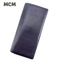 【秋SALEクーポン】エムシーエム 長札入れ 長財布 型押しロゴ ネイビー レザー MCM 【エムシーエム】 t7203s 【中古】(4)
