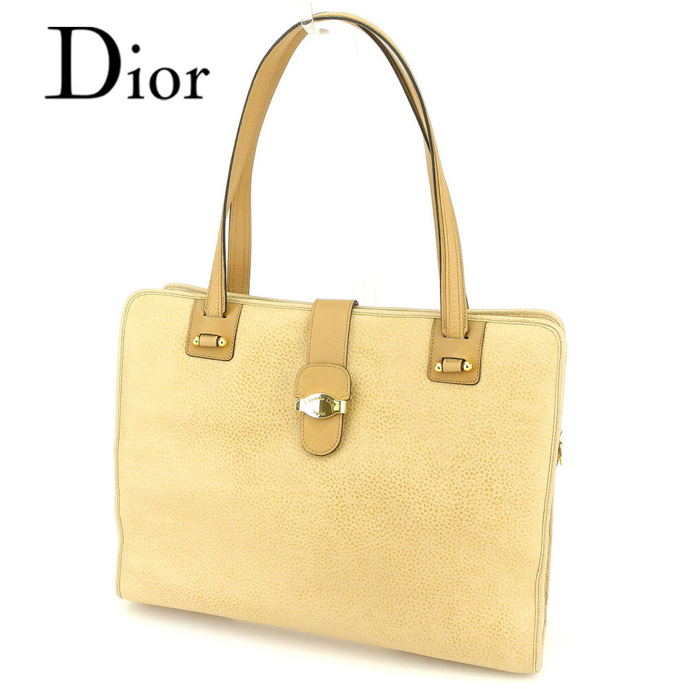 【スプリングセール30％OFF】ディオール トートバッグ バック ワンショルダー ベージュ レザー Dior バック 収納 ファッションバッグ バック 手持ちバッグ バック 【ディオール】 T7227 【中古】