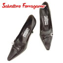 【春の大感謝祭 30％OFF】サルヴァトーレ フェラガモ パンプス シューズ 靴 #6 ガンチーニ ブラウン レザー Salvatore Ferragamo t7243s ブランド 【中古】