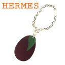 【春の大感謝祭 30％OFF】エルメス HERMES キーホルダー キーリング レディース メンズ 可 パープル グリーン シルバー レザー×シルバー素材 【エルメス】 T7276 【中古】