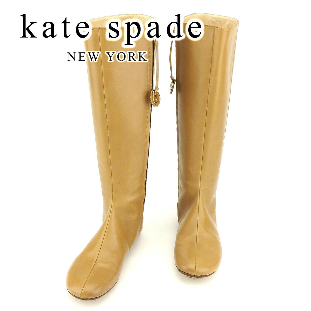 【楽天スーパーSALE】ケイト スペード kate spade ブーツ シューズ 靴 レディース #6 ベージュ レザー 【ケイト・スペード】 T7296 【中古】