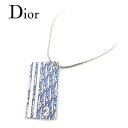 【春の大感謝祭 30％OFF】ディオール Dior ネックレス アクセサリー レディース メンズ 可 ホワイト 白ブルー シルバー シルバー素材 【ディオール】 T7319 【中古】