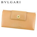 【スプリングセール30％OFF】ブルガリ 長財布 Wホック ブルガリ ブルガリ ライトブラウン レザー BVLGARI 長サイフ サイフ 収納ブランド財布 ユニセックス 小物 【ブルガリ】 T7331 【中古】