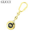 【春の大感謝祭 30％OFF】グッチ キーホルダー キーリング インターロッキング ゴールド シルバー ブラック Gucci 【グッチ】 t7609s 【中古】