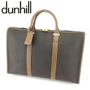 【ザ・セール】ダンヒル ボストンバッグ バック 旅行用バッグ バック グレー 灰色 ベージュ PVC×レザー dunhill 【ダンヒル】 t7634s 【中古】