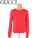 【冬のTHEセール 30%OFF】グッチ GUCCI ニット 長袖 セーター メンズ ♯Mサイズ レッド ウール毛70%シルク絹20%カシミア10% 【グッチ】 T6690 【中古】