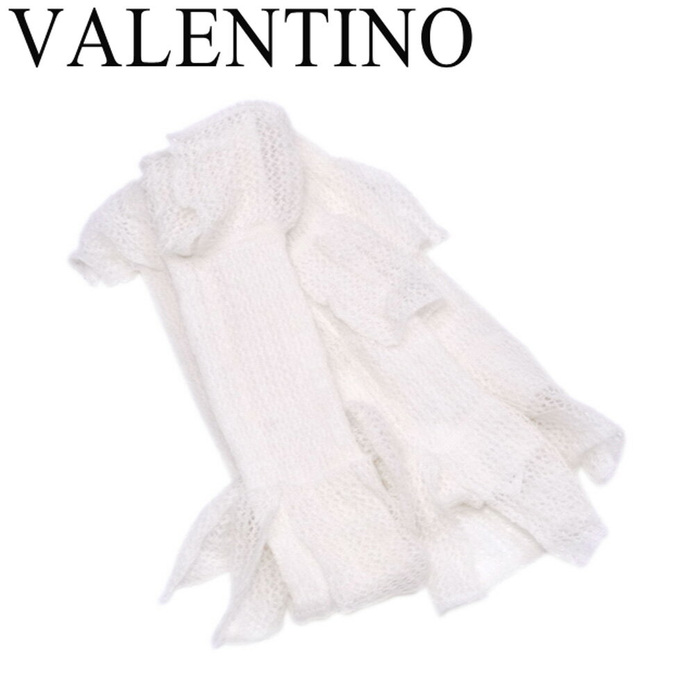 【スプリングセール30％OFF】レッド ヴァレンティノ RED VALENTINO マフラー ストール レディース ホワイト 白 モヘア60%ナイロン35%ウール5% 【レッド ヴァレンティノ】 T6805 【中古】