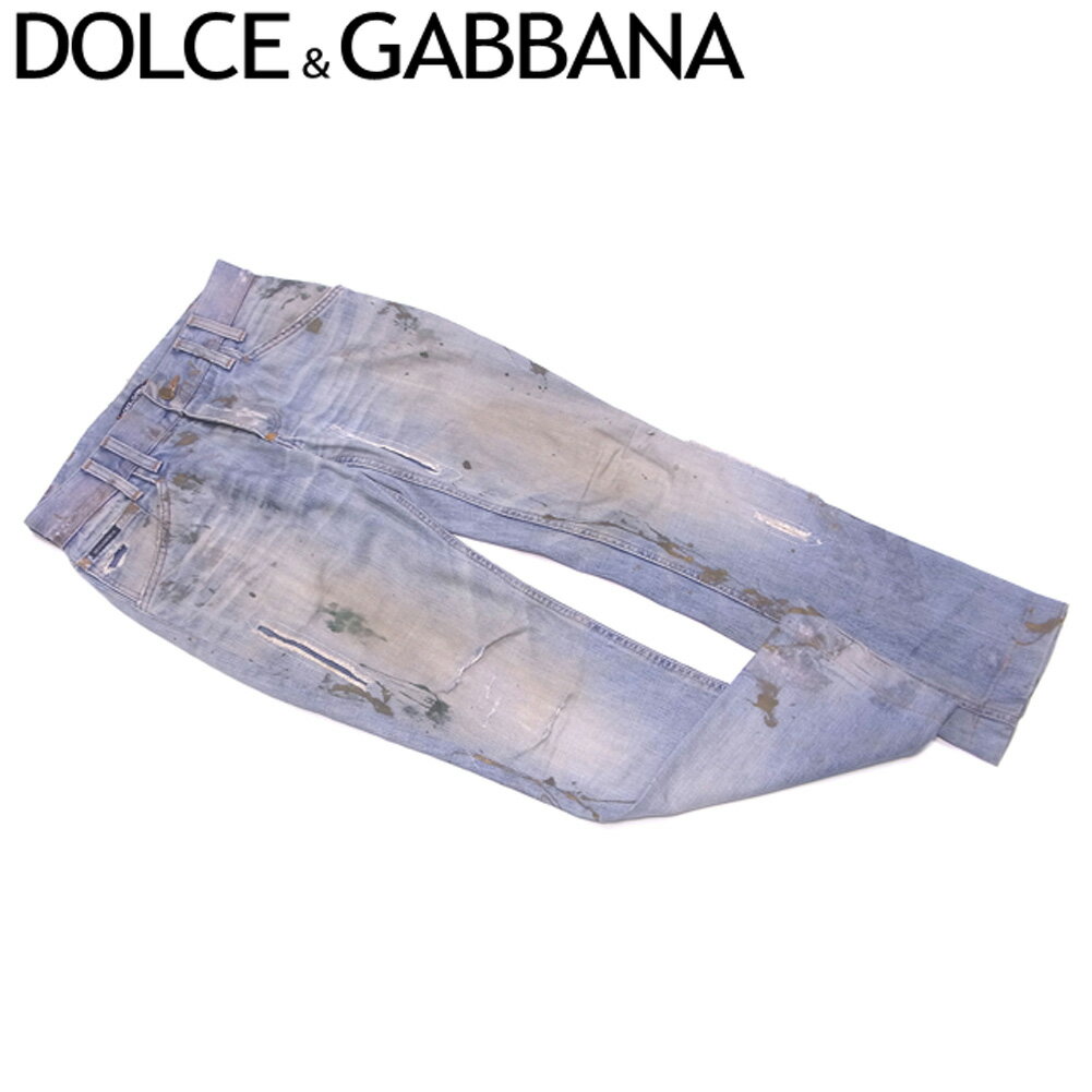 【冬のTHEセール 30%OFF】ドルチェ&ガッバーナ DOLCE&GABBANA ジーンズ ストレート メンズ ドルガバ ブルー系 【ドルチェ&ガッバーナ】 T7306 【中古】