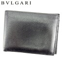 【春の大感謝祭 30％OFF】ブルガリ BVLGARI 二つ折り 札入れ メンズ ブラック レザー 【ブルガリ】 T7419 【中古】