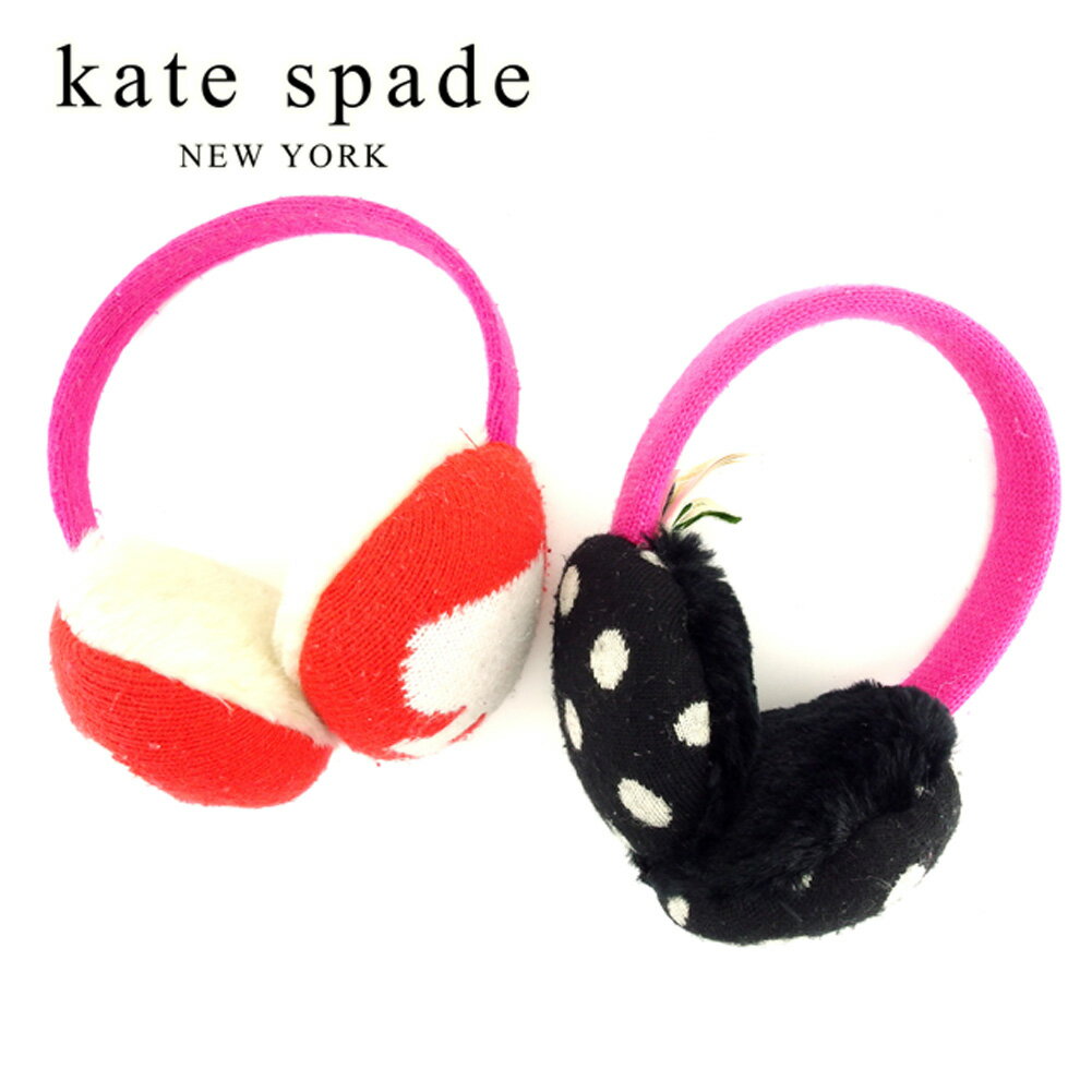 【スプリングセール30％OFF】ケイト スペード kate spade イヤマフ イヤーマフ ガールズ レディース ウール毛100%(フェイクファー)アクリル75%ポリエステル25%(中ワタ)ポリエステル100% 【ケイト・スペード】 T7816 【中古】