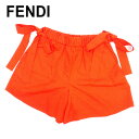 【春の大感謝祭 30％OFF】フェンディ FENDI パンツ ウエストリボン レディース ♯38サイズ オレンジ コットンCotton 100% 【フェンディ】 C3242 【中古】