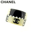 【春の大感謝祭 30％OFF】シャネル CHANEL 指輪 リング アクセサリー レディース ♯13~14号 ベージュ ブラック ホワイト 白 プラスチック 【シャネル】 T7476 【中古】