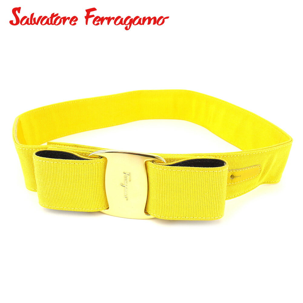 【スプリングセール30％OFF】サルヴァトーレ フェラガモ Salvatore Ferragamo ベルト レディース イエロー ナイロン 【フェラガモ】 C3217 【中古】