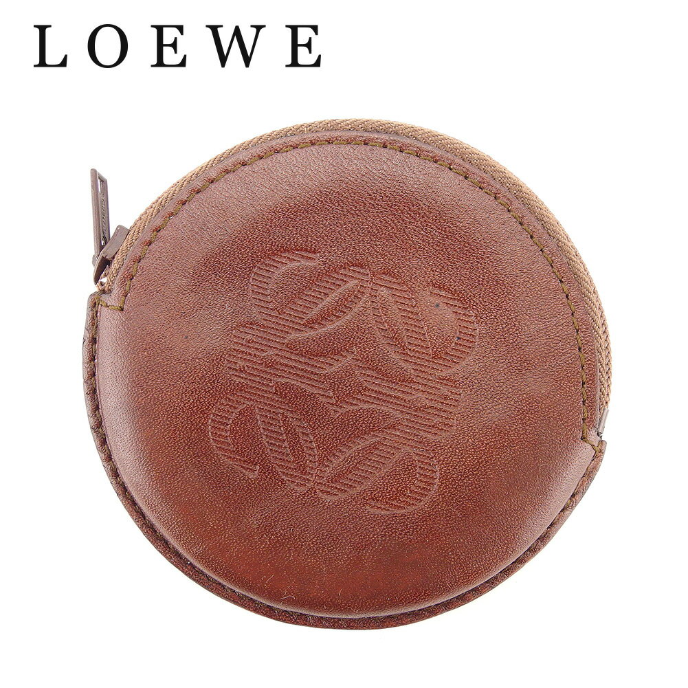 【スプリングセール30％OFF】ロエベ LOEWE コインケース ケース 小銭入れ レディース メンズ 可 ブラウン グリーン スエード×レザー 【ロエベ】 C3223 【中古】