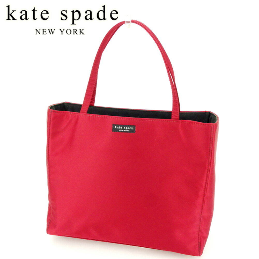 【スプリングセール30％OFF】ケイト スペード トートバッグ バック トート ハンドバッグ バック ロゴ レッド ブラック キャンバス kate spade バック 収納 ファッションバッグ バック 手持ちバッグ バック 人気 【ケイト・スペード】 C3371 【中古】