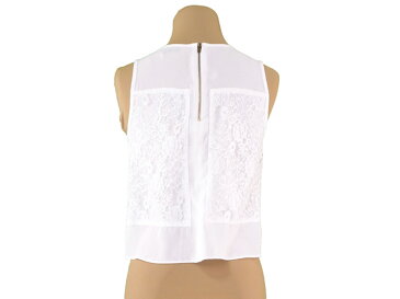 【中古】 トップショップ TOPSHOP トップス ノースリ レディース ♯US 2サイズ ホワイト 白 ゴールド ポリエステル100%(レース)ポリエステル100% C3392 .