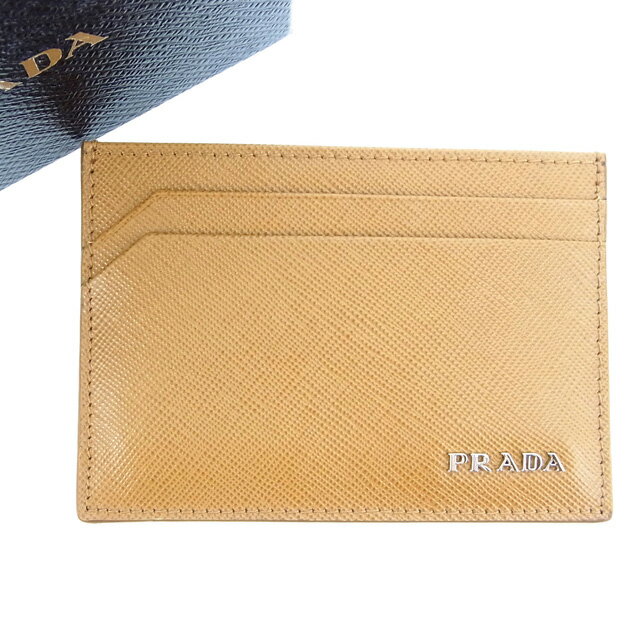 【スプリングセール30％OFF】プラダ PRADA カードケース カード パスケース レディース ライトブラウン 【プラダ】 T15703 【中古】