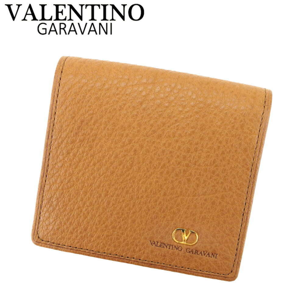 【スプリングセール30％OFF】ヴァレンティノ ガラヴァーニ VALENTINO GARAVANI コインケース ケース 小銭入れ メンズ ライトブラウン ゴールド レザー 【ヴァレンティノ ガラヴァーニ】 H612 【中古】