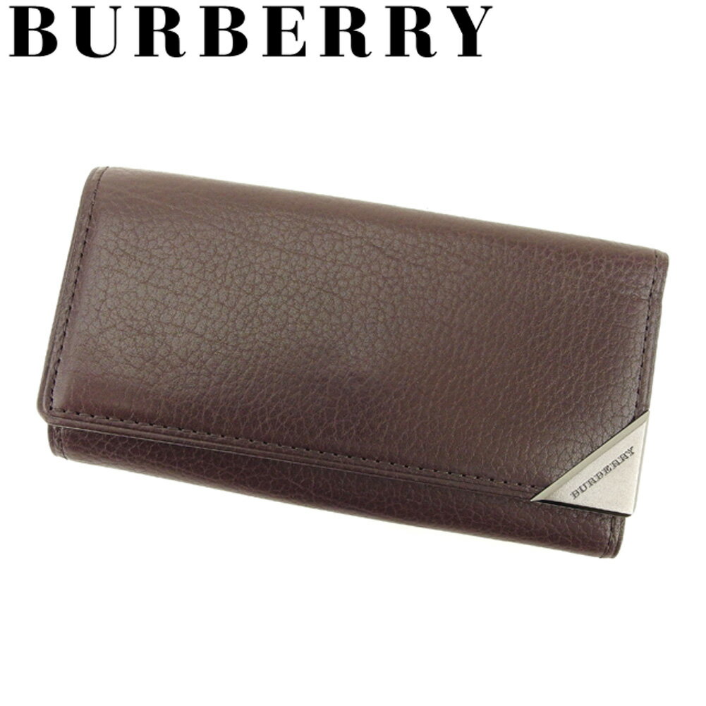 【スプリングセール30％OFF】バーバリー BURBERRY キーケース 4連キーケース メンズ ブラウン ブラック レザー 【バーバリー】 Q463 【中古】