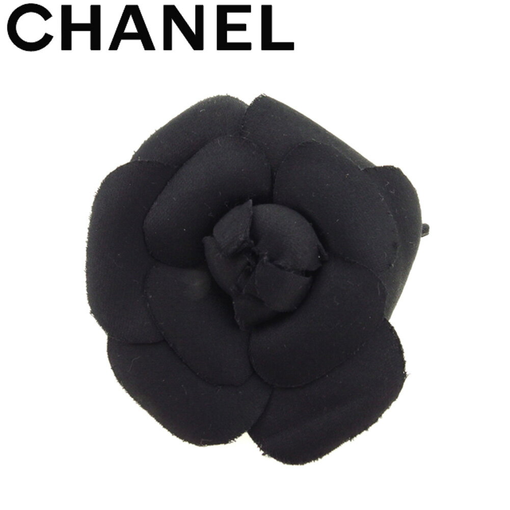 【冬のTHEセール 30%OFF】シャネル コサージュ ピンブローチ カメリア ブラック CHANEL 【シャネル】 q485s 【中古】