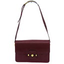 【スプリングセール】【中古】 ランセル ショルダーバッグ 2WAYショルダー ボルドー×ゴールド レザー×ゴールド素材 LANCEL A2020