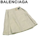 【冬のTHEセール 30%OFF】バレンシアガ BALENCIAGA スカート ボトムス レディース ♯38サイズ ベージュ グリーン系 レーヨン アクリル 毛 ウール ナイロン 【バレンシアガ】 C3717 【中古】