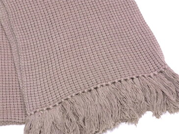 【送料無料】 【残り1点】 【中古】 クロエ マフラー フリンジ付き ニット ブラウン 毛 ウール 絹 シルク Chloe 【クロエ】 T17304