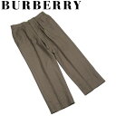 【冬のTHEセール 30%OFF】バーバリー パンツ ボトムス メンズ スラックス センタープレス ブラウン グリーン 毛 ウール BURBERRY a1909s 【中古】