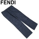 【スプリングセール】フェンディ ジーンズ ストレート パンツ ボトムス レディース ♯40サイズ デニム ネイビー コットン 綿 FENDI l3534s 【中...
