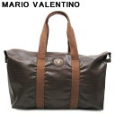 【中古】 マリオ ヴァレンティノ ボストンバッグ トラベル 旅行用 バッグ レディース メンズ Vマーク ブラウン ゴールド シルバー PVC×レザー MARI...